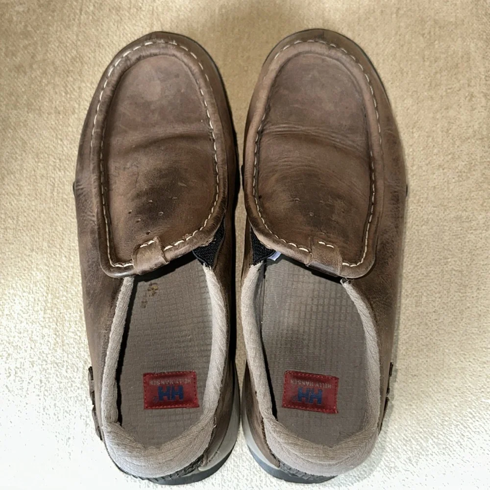 HELLY HANSEN Vintage Brown Leather Slip on Shoes Mens Size 10